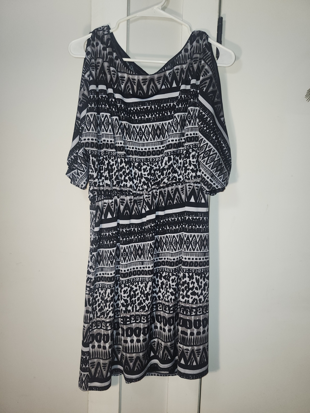Robert Louis Black and White Geometric Midi Dress